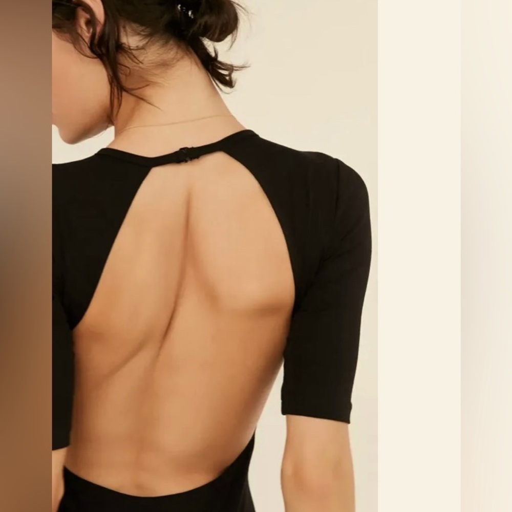 Urban Outfitters Black Open-Back Bodysuit